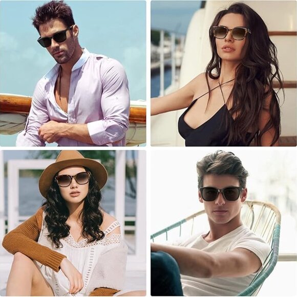 3 Pack Sunglasses for Women Men Hexagon Polarized Polygon Mirrored Lens main image 4